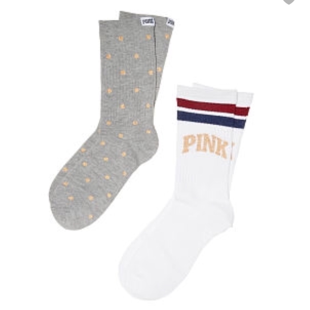 New Victoria’s Secret PINK 2pk Crew Socks